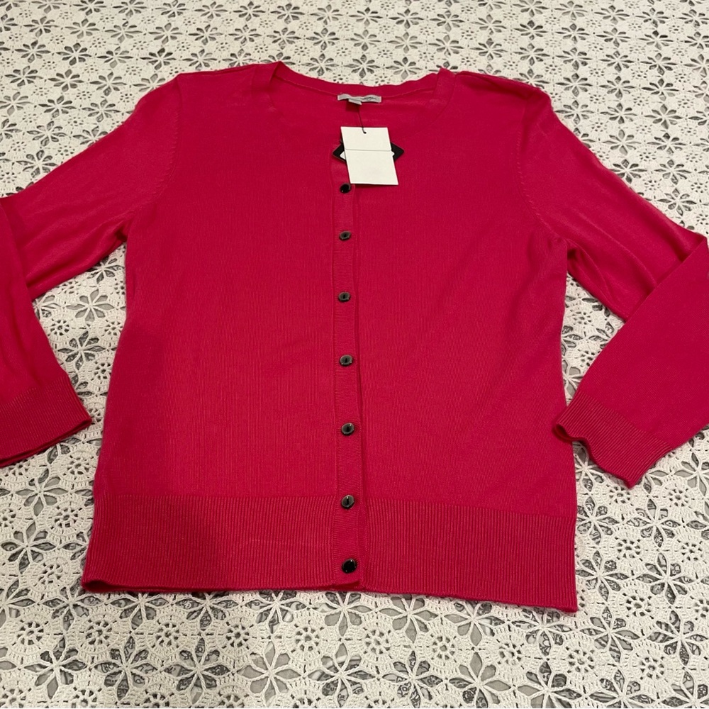 Halogen Cardigan Women's Pink Button Small